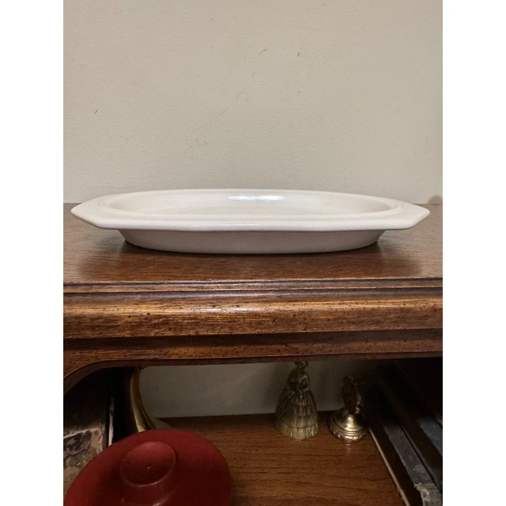 Vtg Pfaltzgraff Heritage White Stoneware Gravy Boat w/Underplate USA MINT